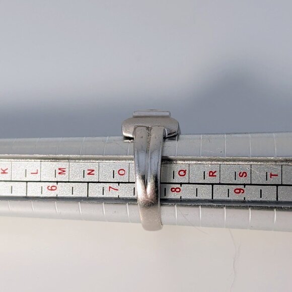 Sterling Silver Ring With Square Citrine Gemstone Size 7.5 - Picture 5 of 12